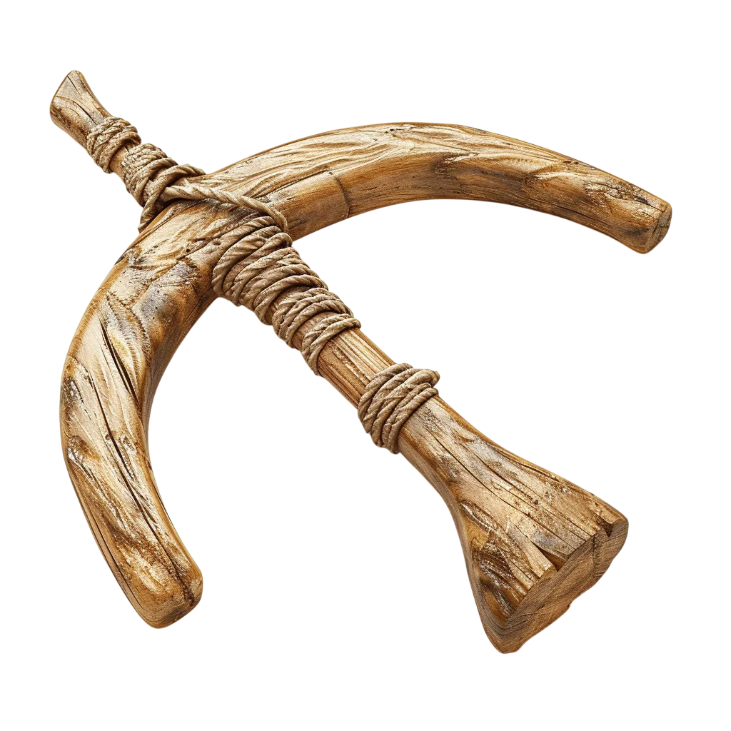 Rustic Wooden Capital R with Rope Wraps - Free PNG