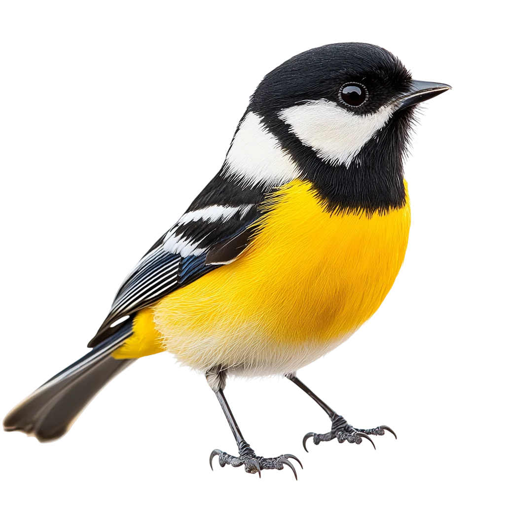 Great Tit with Bright Yellow Breast Free PNG