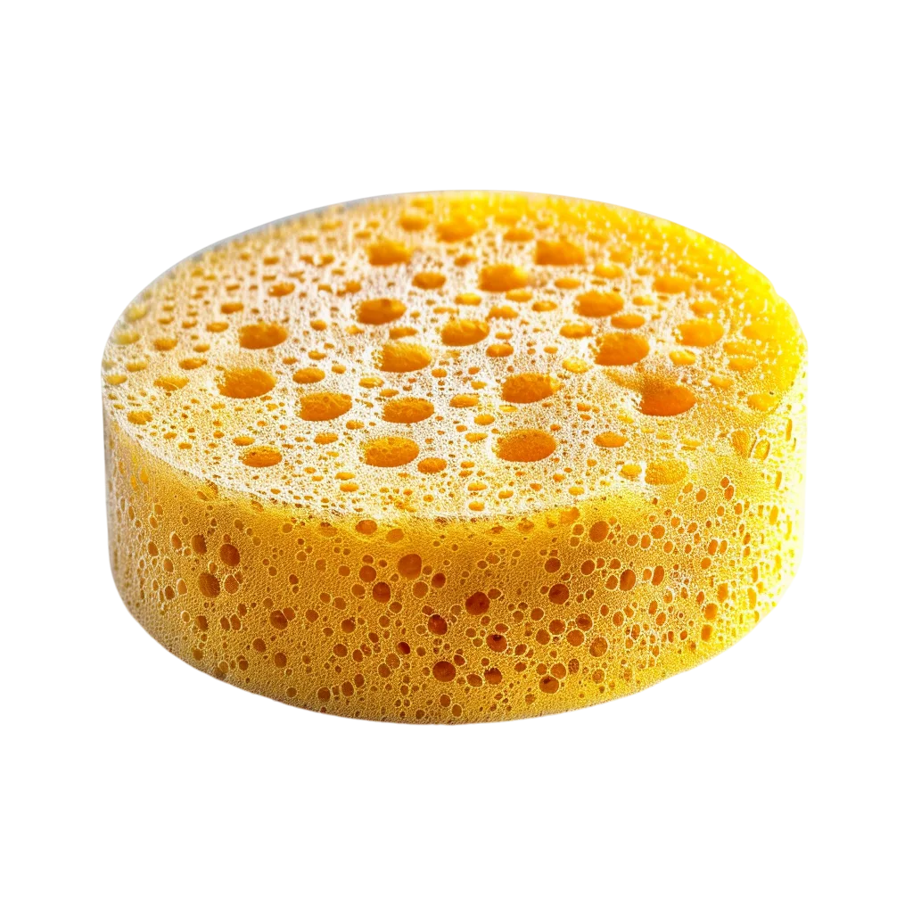 Round Yellow Porous Cleaning Sponge Free PNG