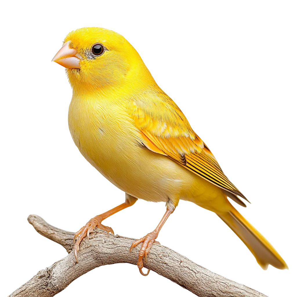 Yellow Canary Perched on a Branch Free PNG