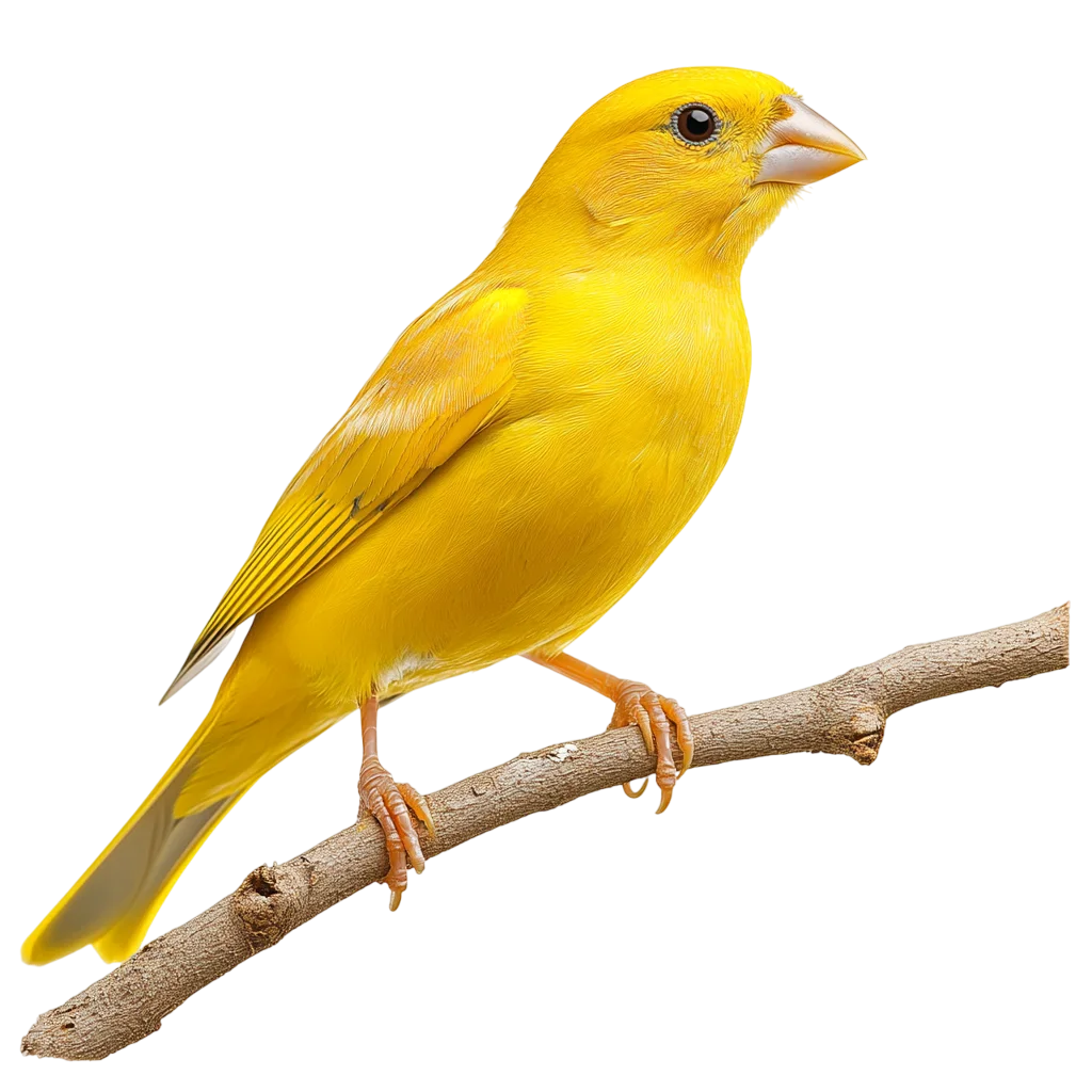 Bright Yellow Canary Perched on a Branch – Free PNG