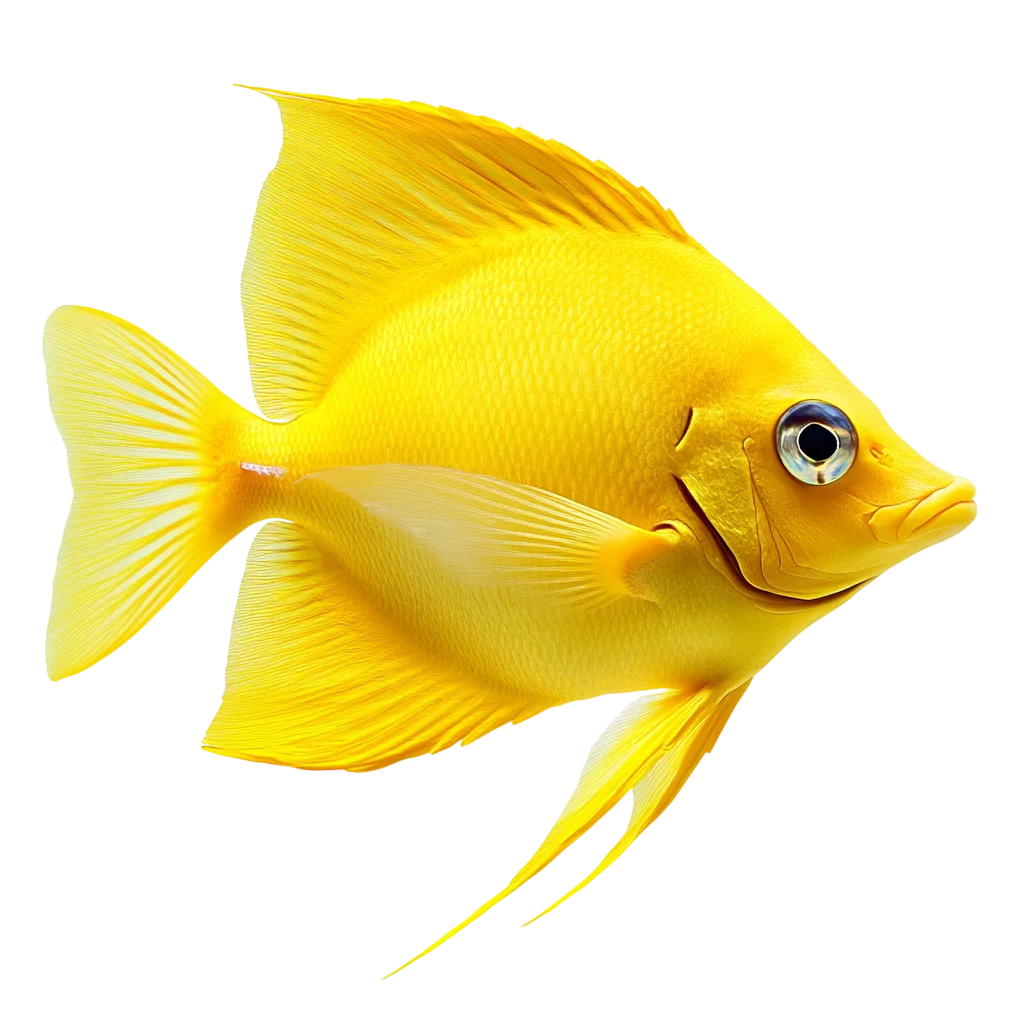 Bright Yellow Tropical Fish Isolated on Black | Free PNG