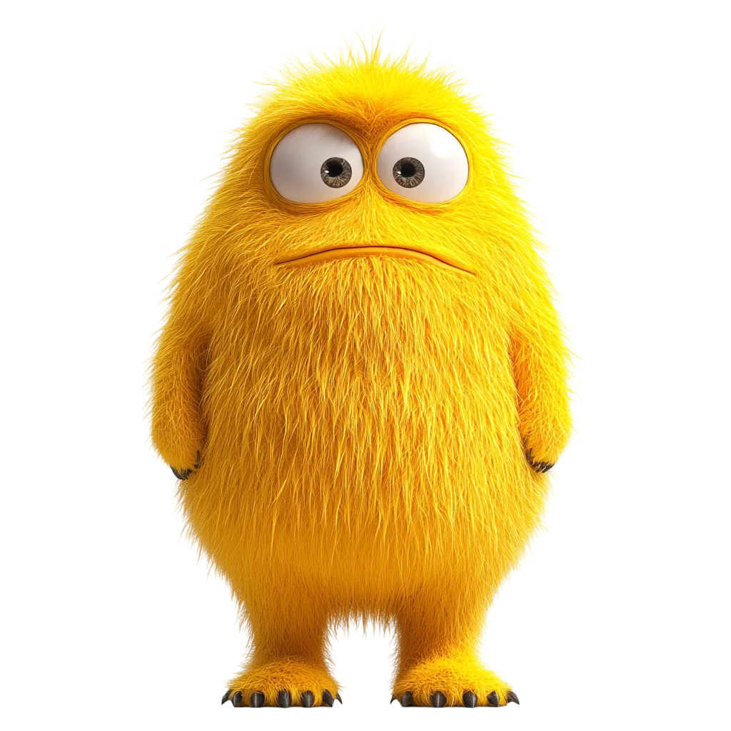 Free PNG of a Shaggy Yellow Cartoon Creature