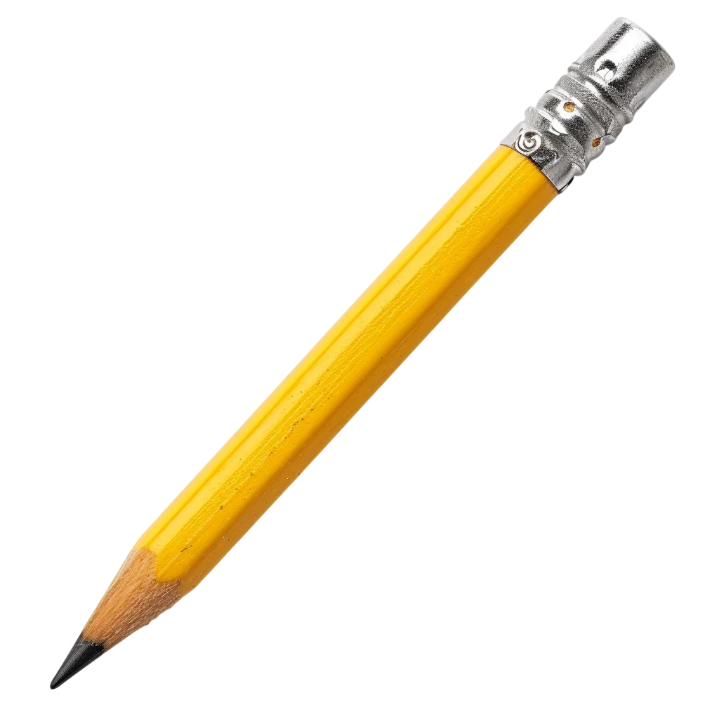 Yellow Pencil with Eraser Free PNG