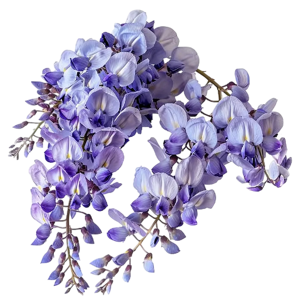 Lavender Wisteria Flower Clusters Free PNG