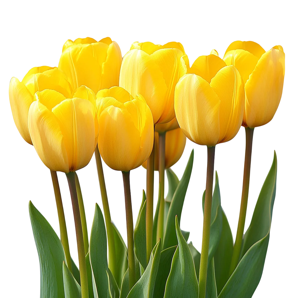 Golden Yellow Tulips Free PNG