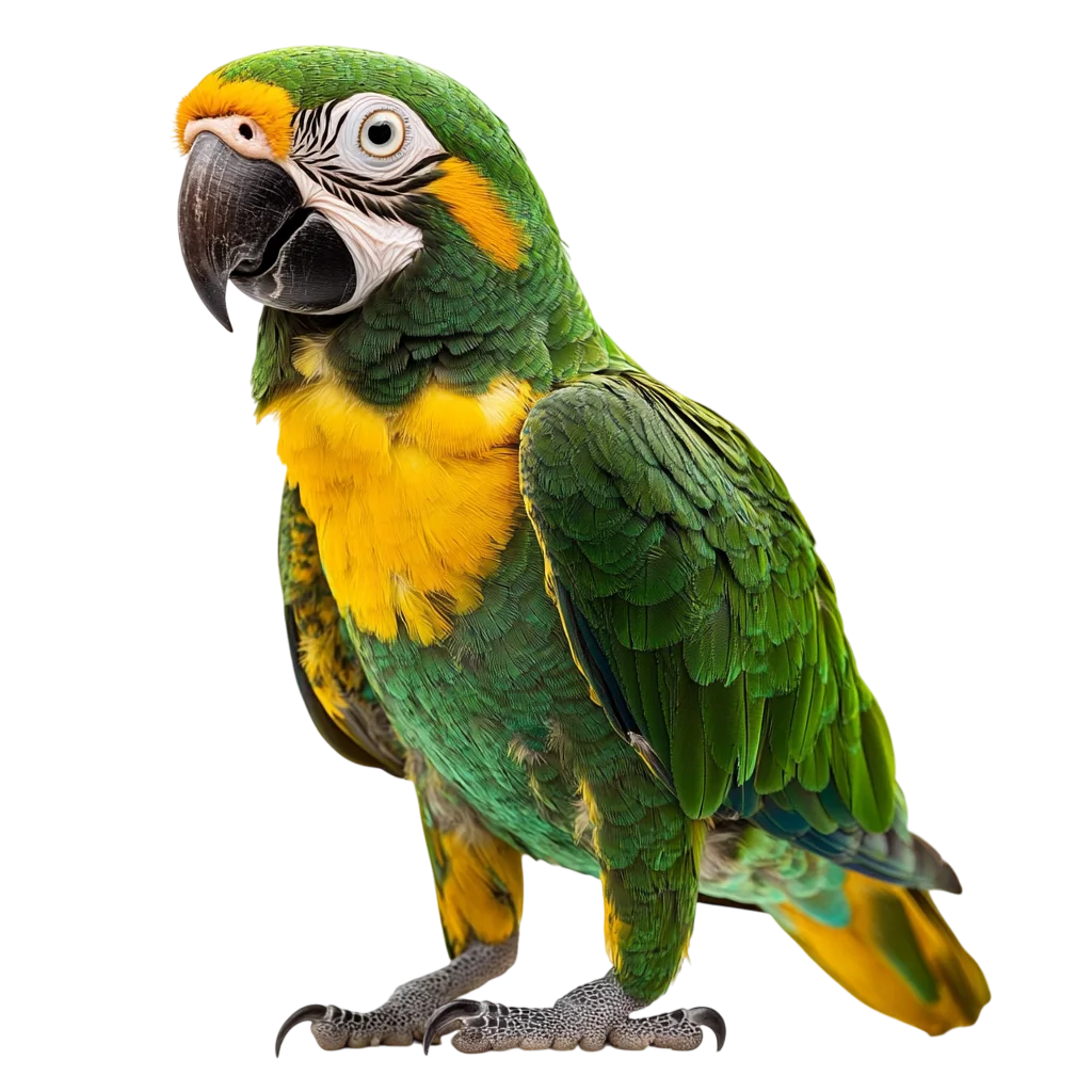 Green and Yellow Macaw Parrot Isolated – Free PNG