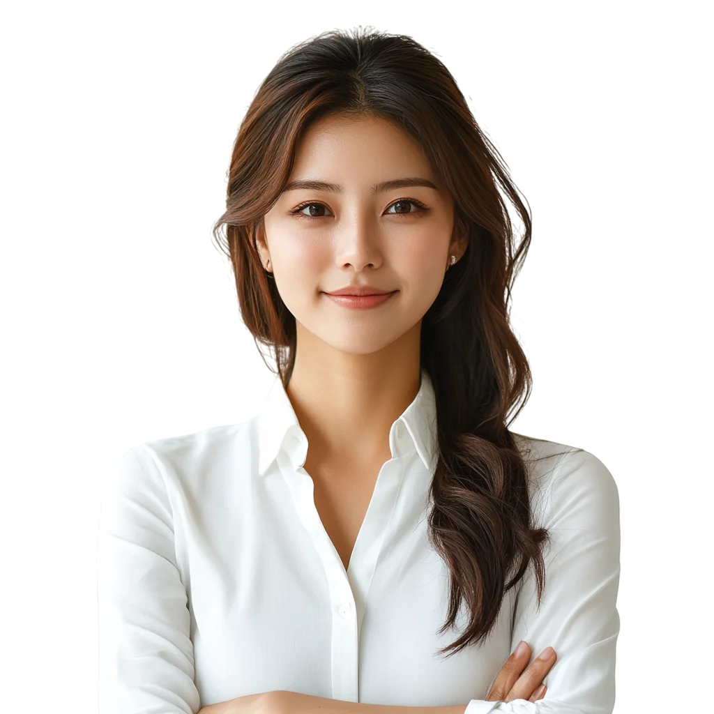Confident Woman in White Blouse Portrait Free PNG