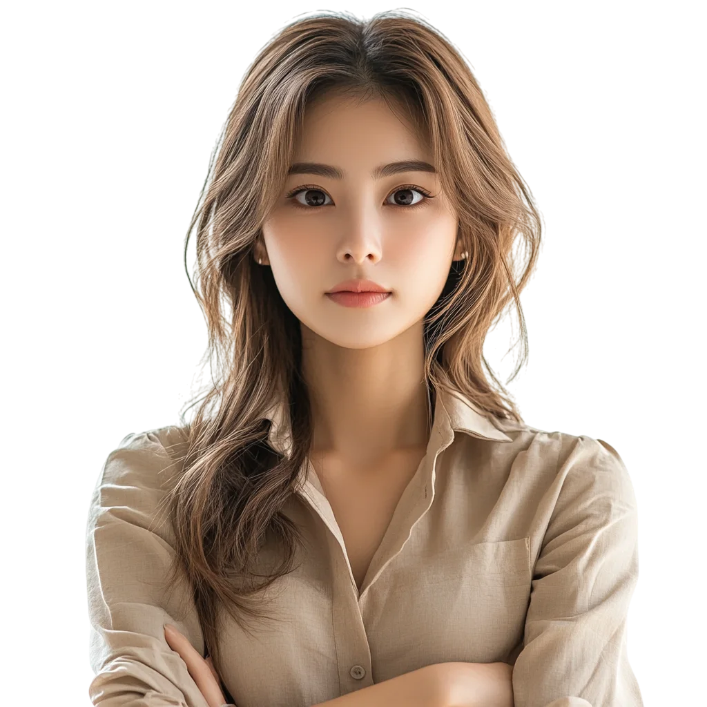 Free PNG Portrait of a Woman with Long Wavy Brown Hair