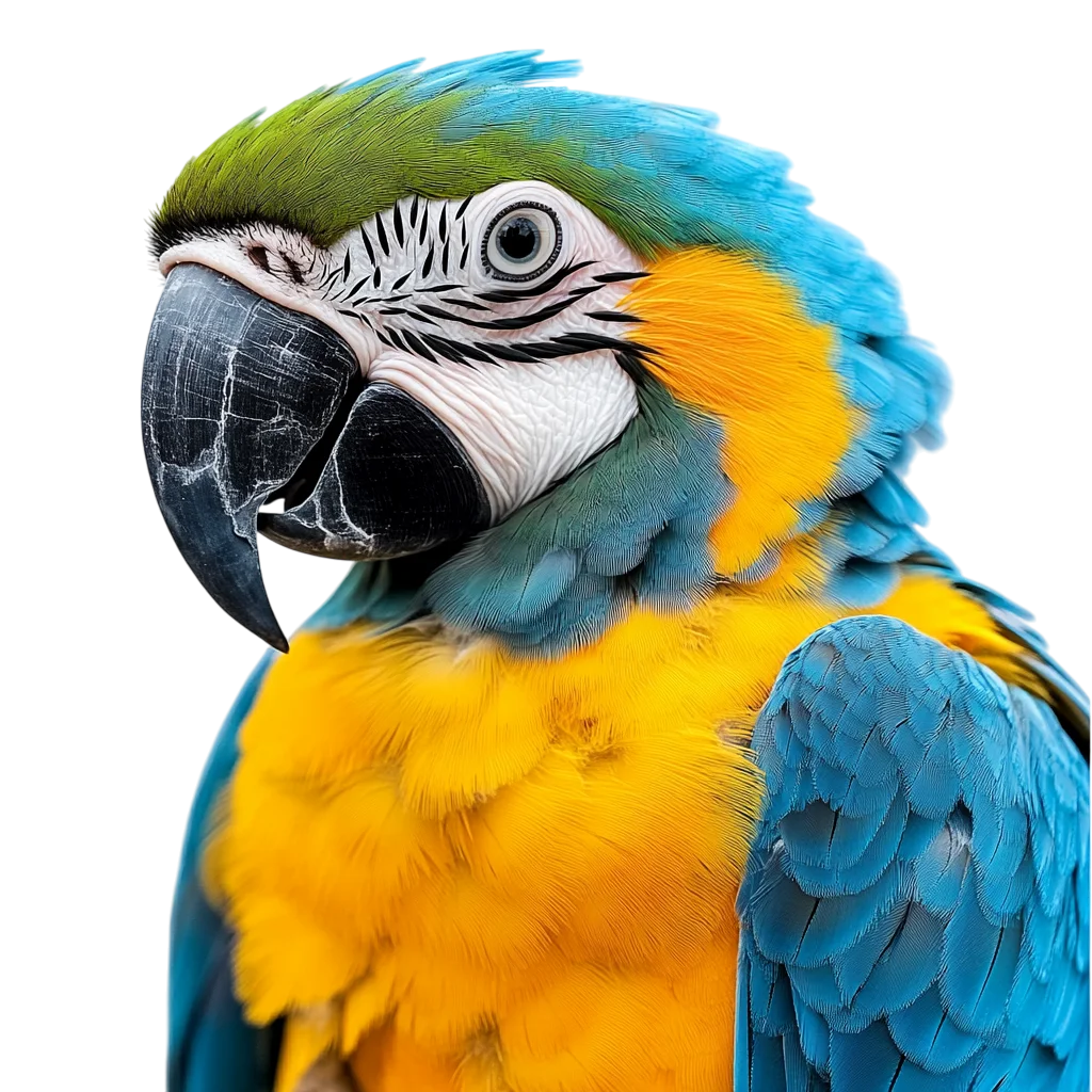 Blue-and-Yellow Macaw Portrait Free PNG