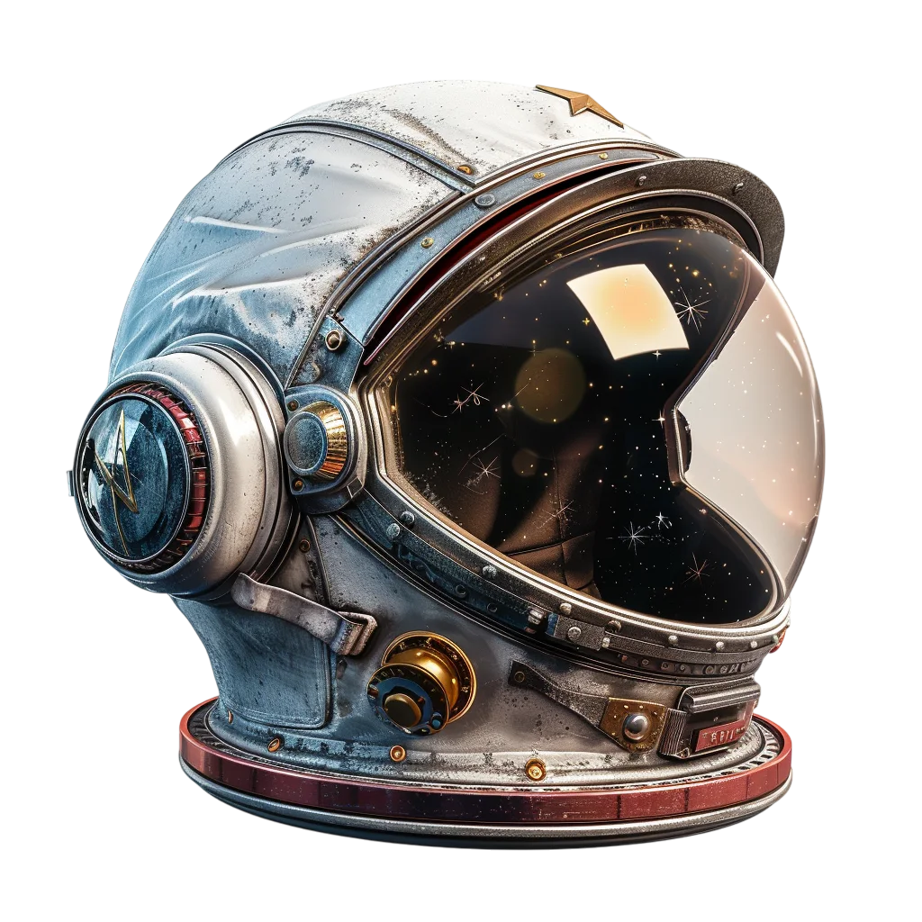 Worn Vintage Astronaut Space Helmet Free PNG