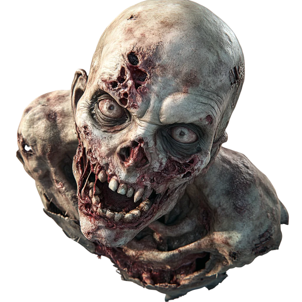 Scary Zombie Head Horror Character Free PNG