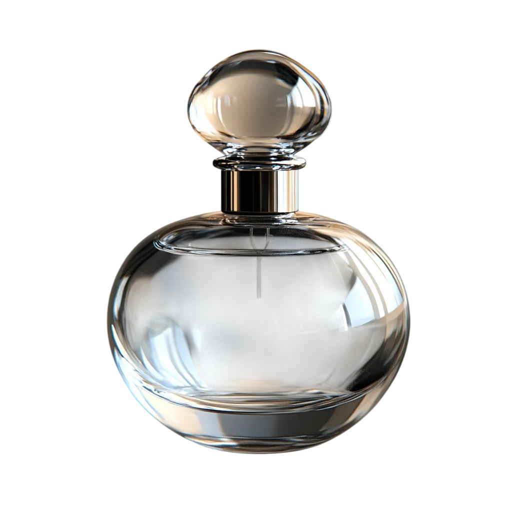 Vintage Round Glass Perfume Bottle Free PNG