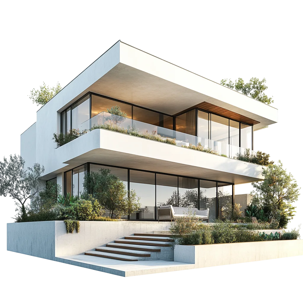 Modern Luxury Villa House Architecture Free PNG