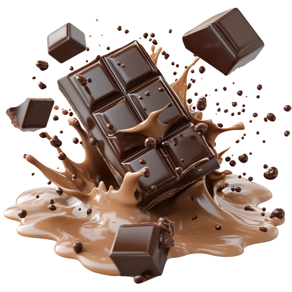Chocolate Bar Splashing into Creamy Milk Free PNG