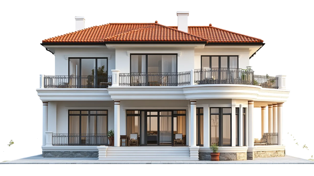Modern Luxury House Balcony and Windows Free PNG