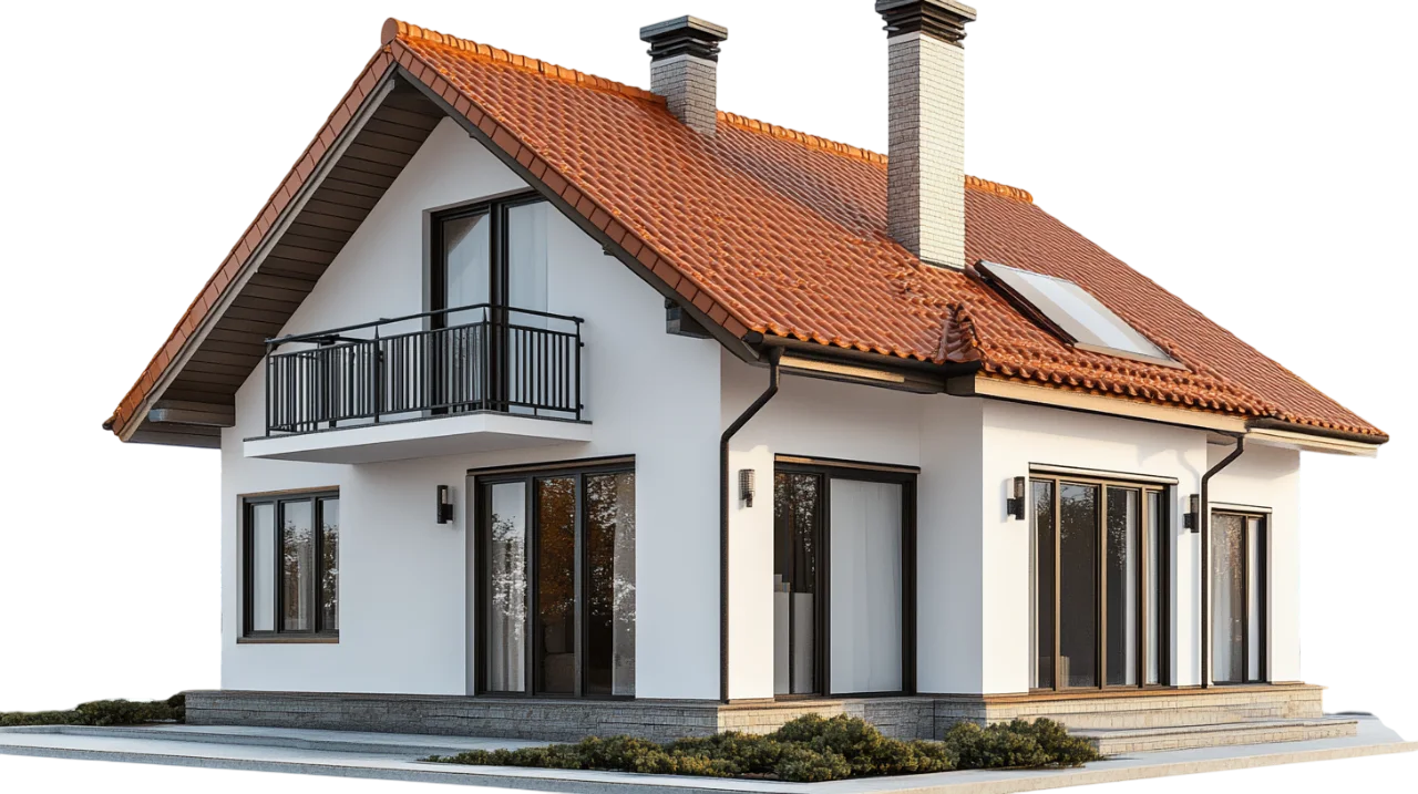 Modern Two Story Suburban House Exterior Free PNG