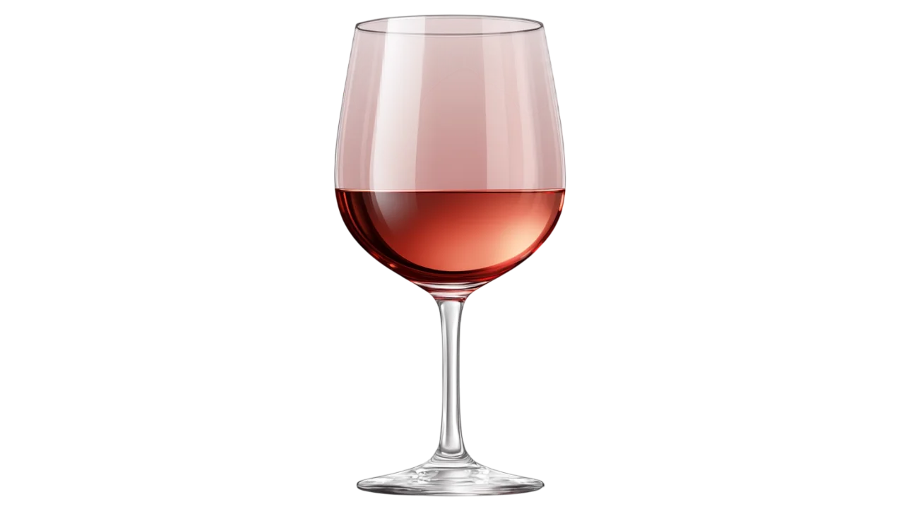 Stemmed Glass of Rosy Red Wine – Free PNG