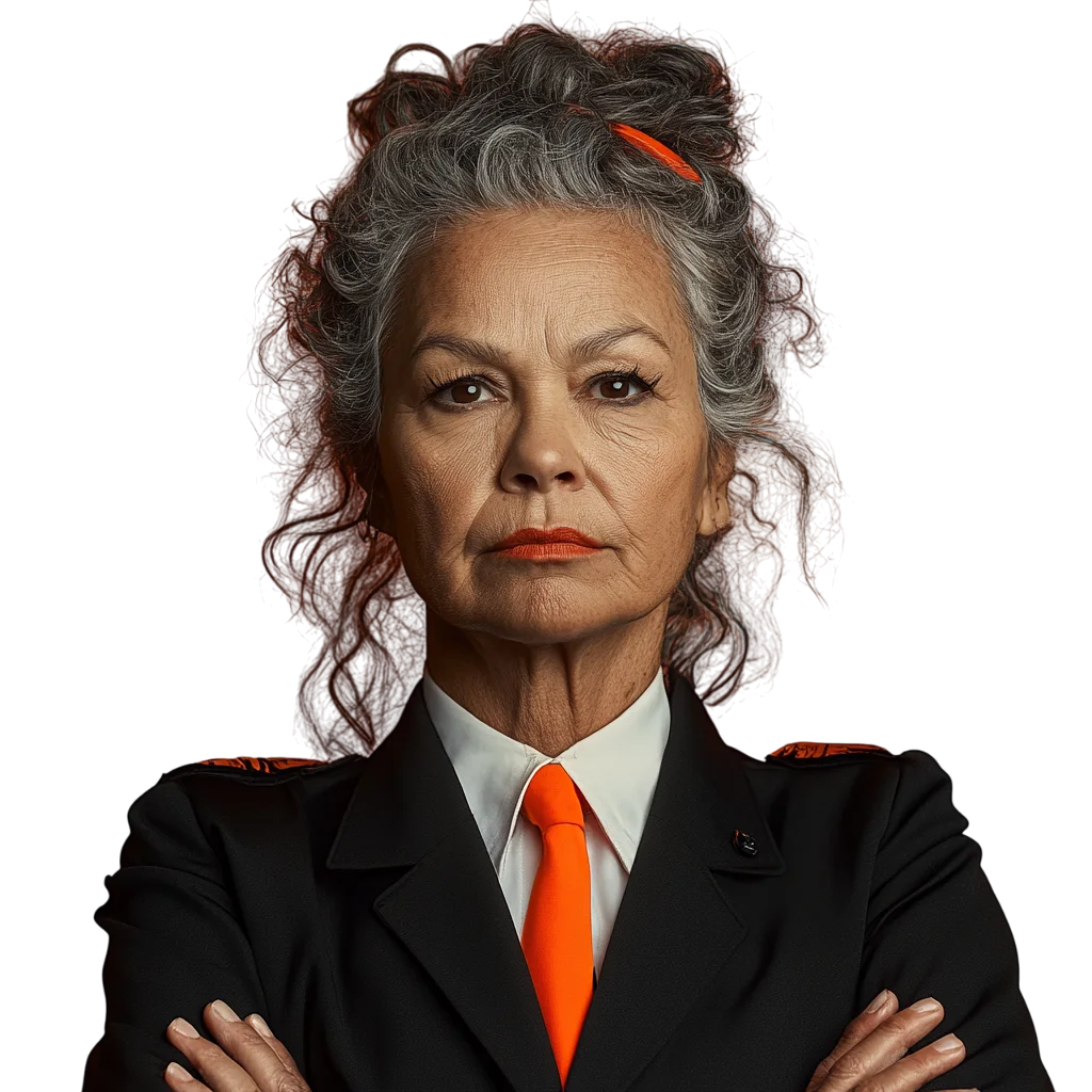 Sovereign Senior Businesswoman with Orange Tie Free PNG