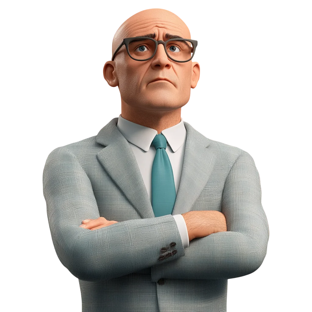 Confident Senior Businessman with Glasses Free PNG