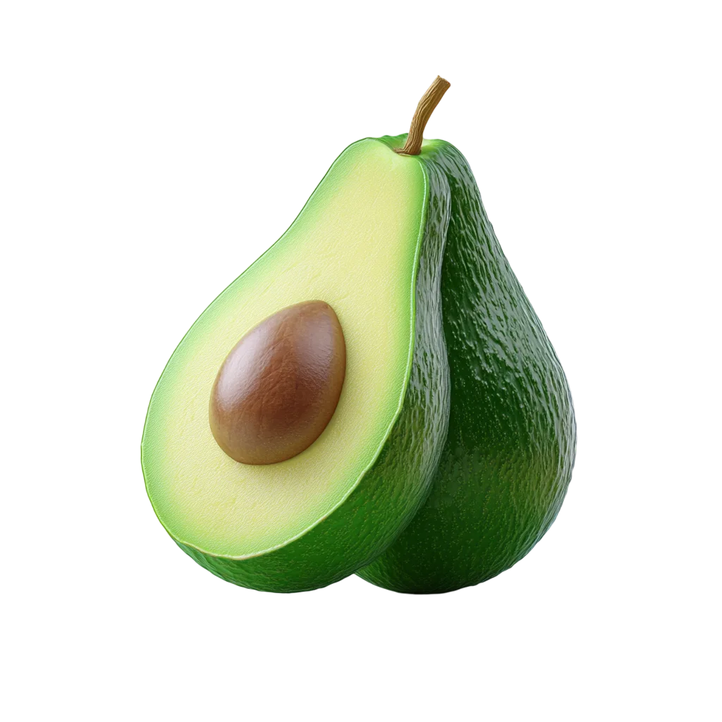 Fresh Green Avocado Halved with Seed Free PNG