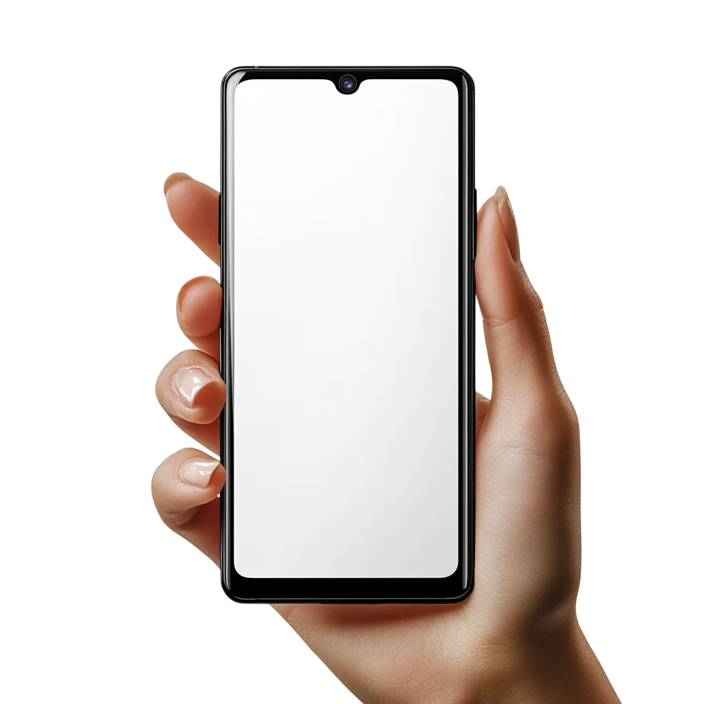 Hand Holding a Blank Smartphone Screen Free PNG