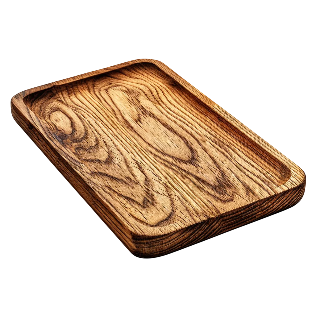 Rustic Wooden Serving Tray Free PNG