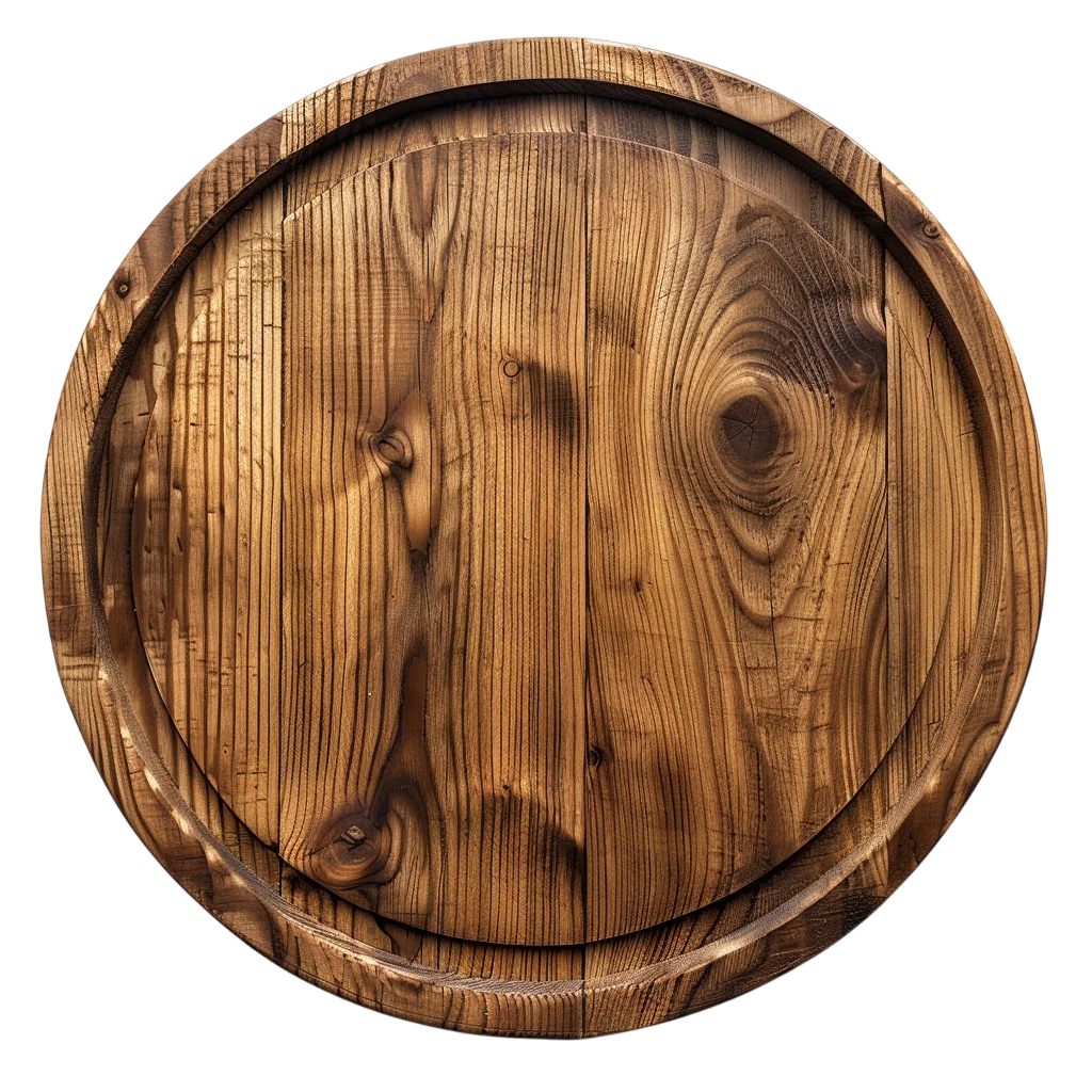 Rustic Wooden Barrel Head Free PNG