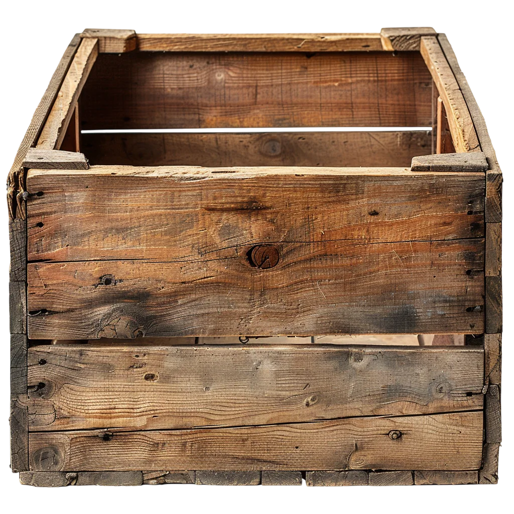 Rustic Empty Wooden Crate Free PNG