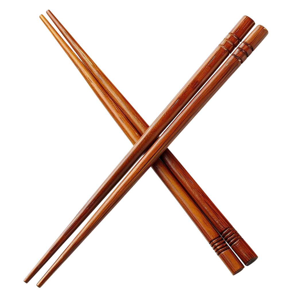 Crossed Wooden Chopsticks Free PNG