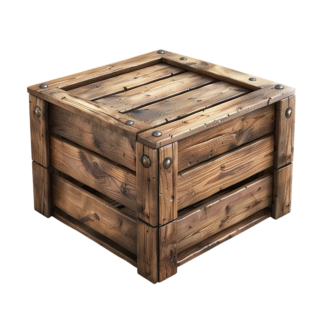 Rustic Wooden Crate Box Free PNG