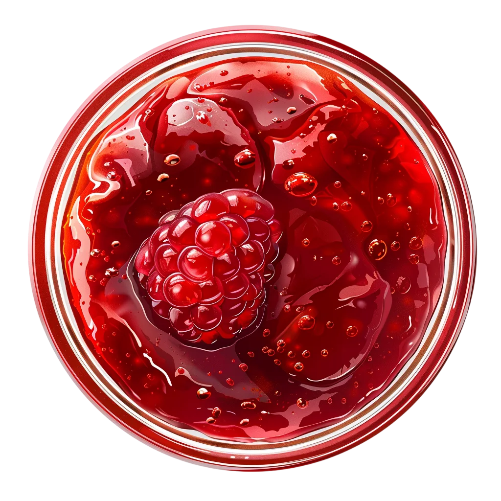 Glossy Raspberry Jam in a Glass Jar – Free PNG