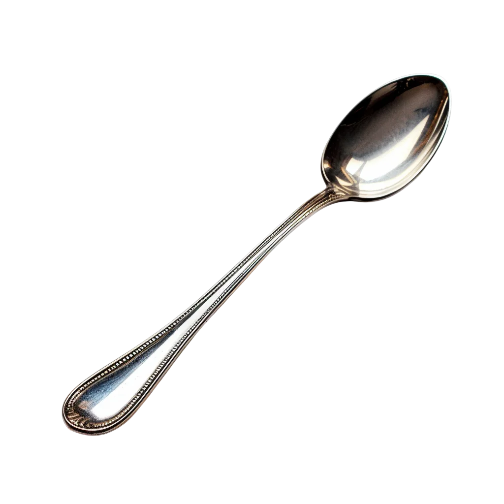 Ornate Silver Spoon Free PNG