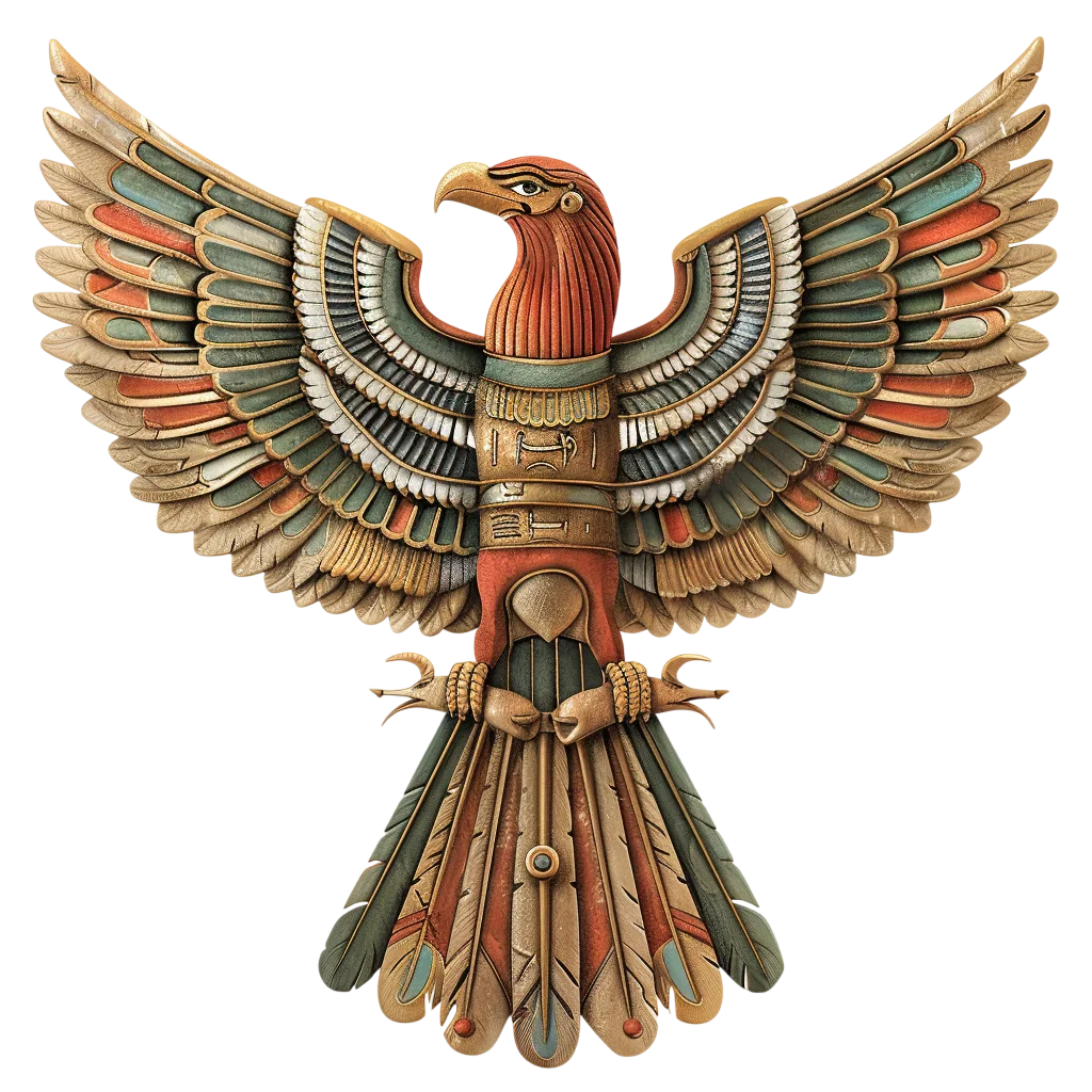 Egyptian Falcon with Wings Spread – Free PNG