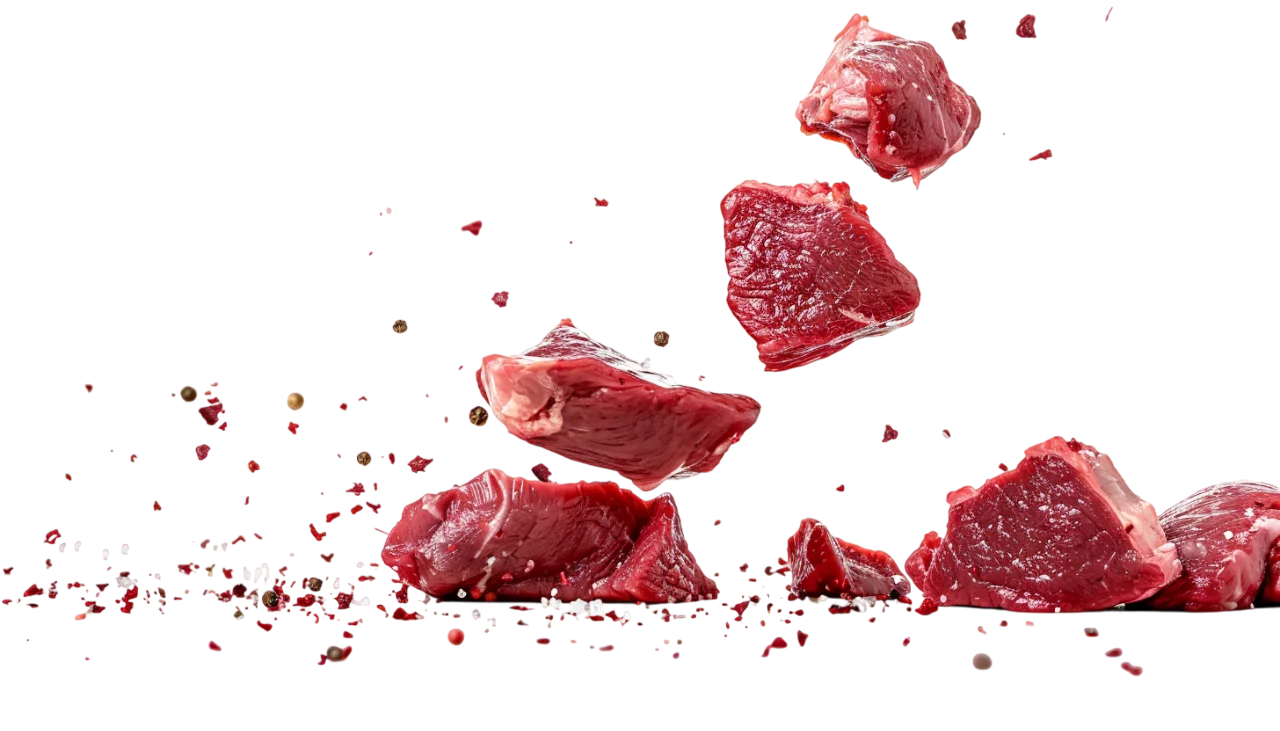 Floating Raw Beef Cuts Free PNG