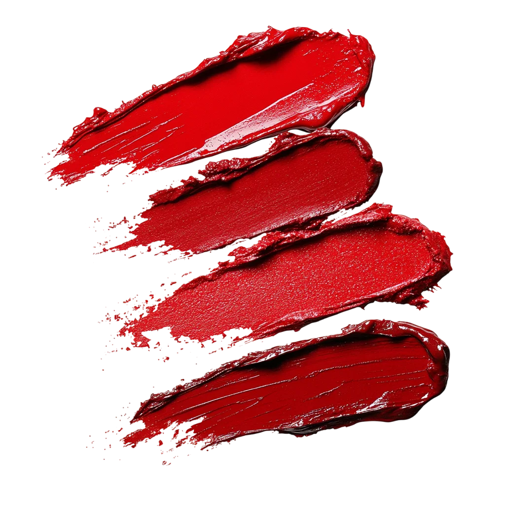 Glossy Red Lipstick Swatches | Free PNG