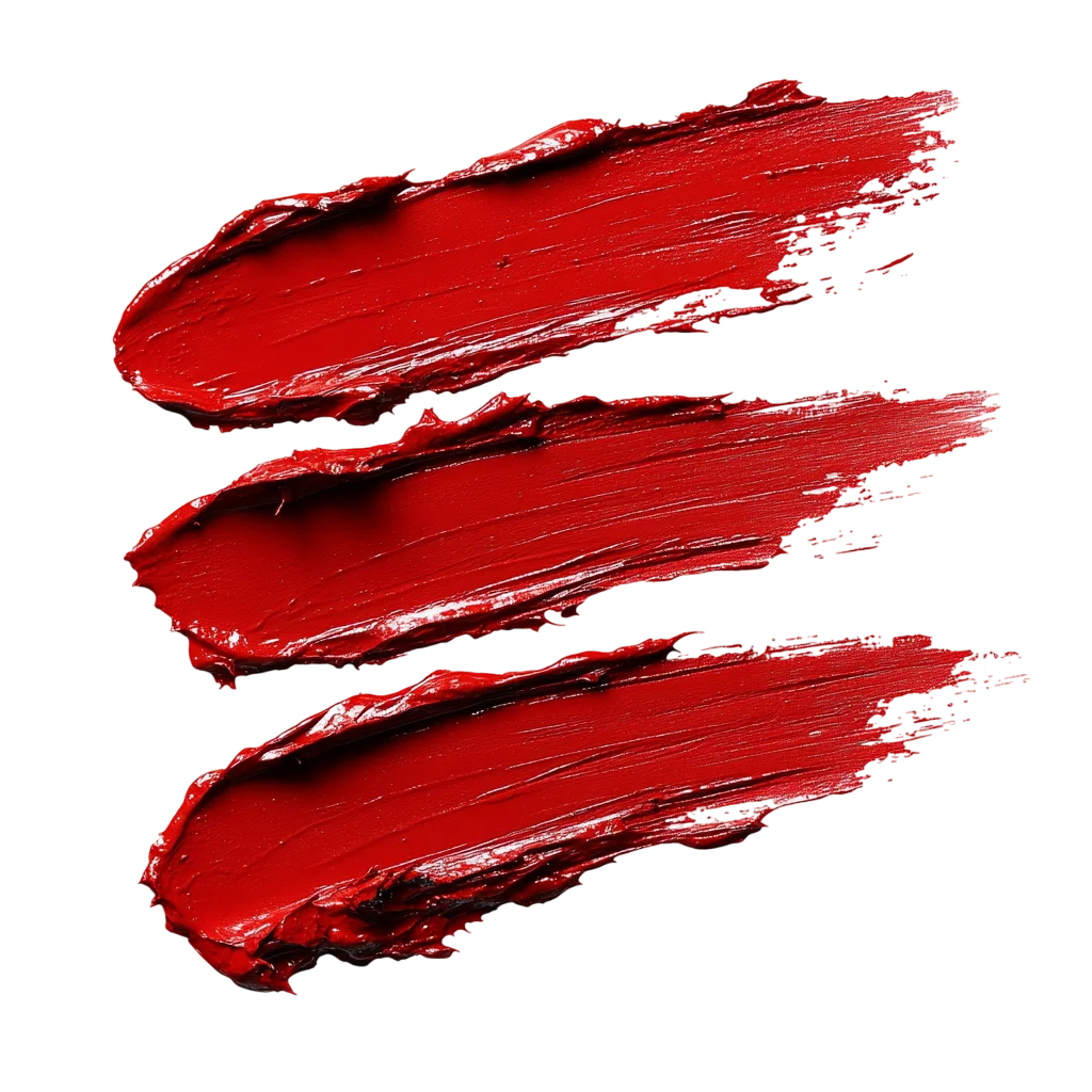 Three Glossy Red Paint Strokes | Free PNG