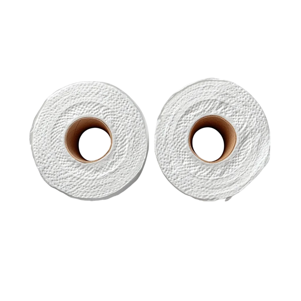 Two White Toilet Paper Rolls from Above | Free PNG