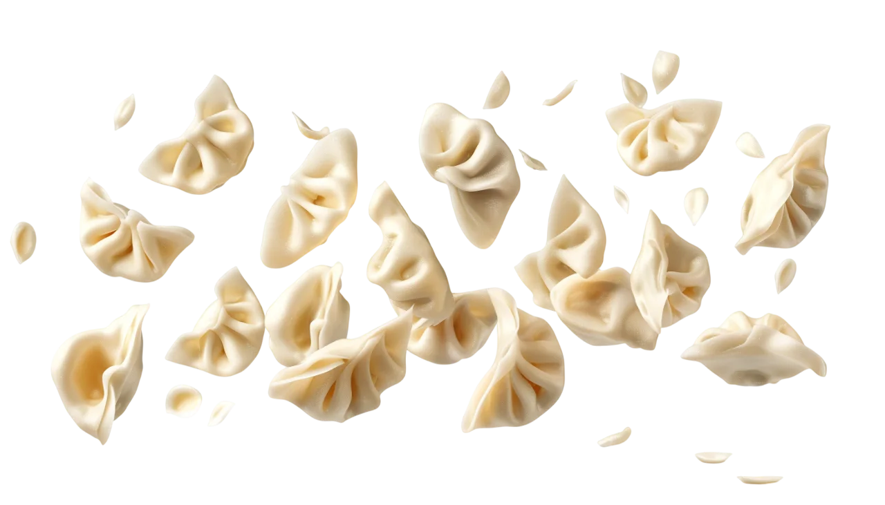 Floating Assortment of Pale Dumplings Free PNG