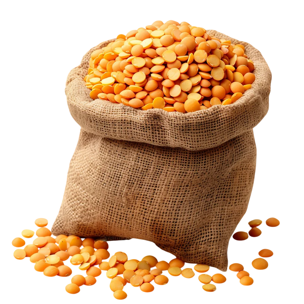 Burlap Sack of Orange Lentils Free PNG