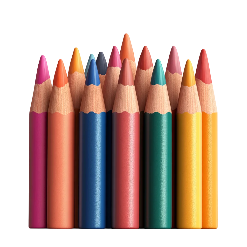 Colorful Sharpened Pencils Cluster Free PNG