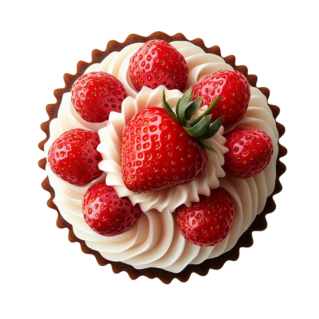 Strawberry Cream Tart with Fresh Fruit Free PNG