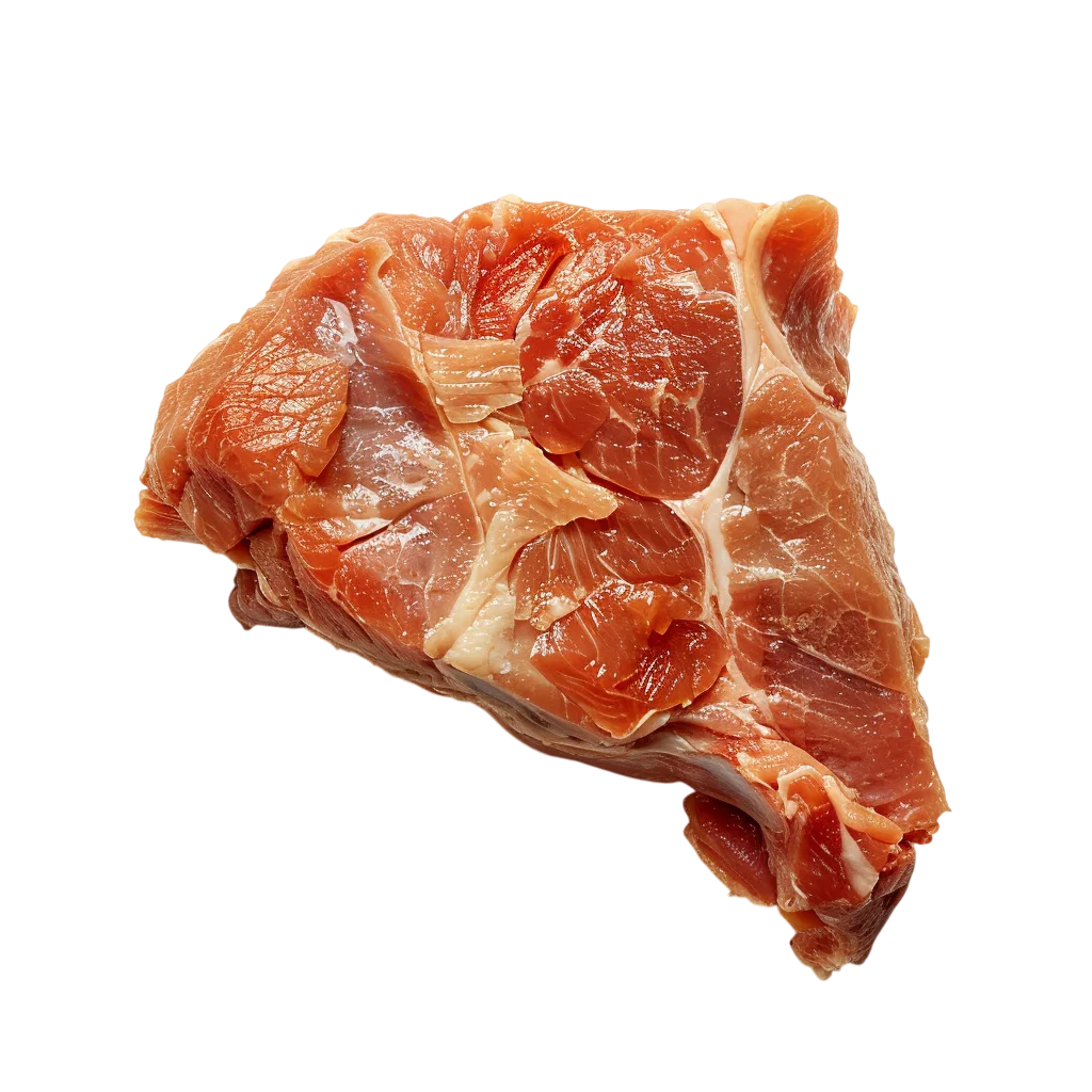 Glossy Layered Raw Meat Cut with Pale Fat | Free PNG