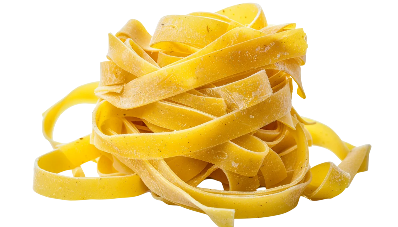 Uncooked Golden Tagliatelle Pasta Ribbons Free PNG