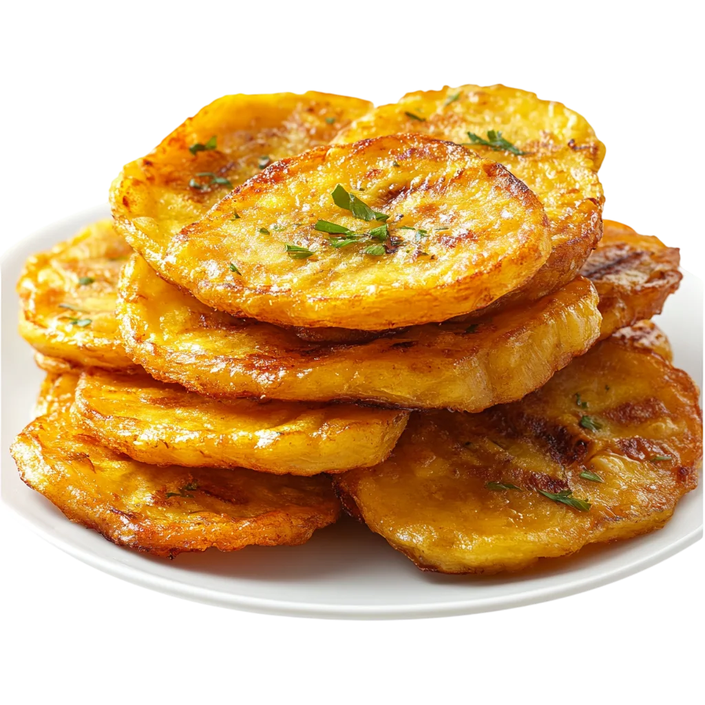 Golden Fried Potato Rounds on a Plate – Free PNG