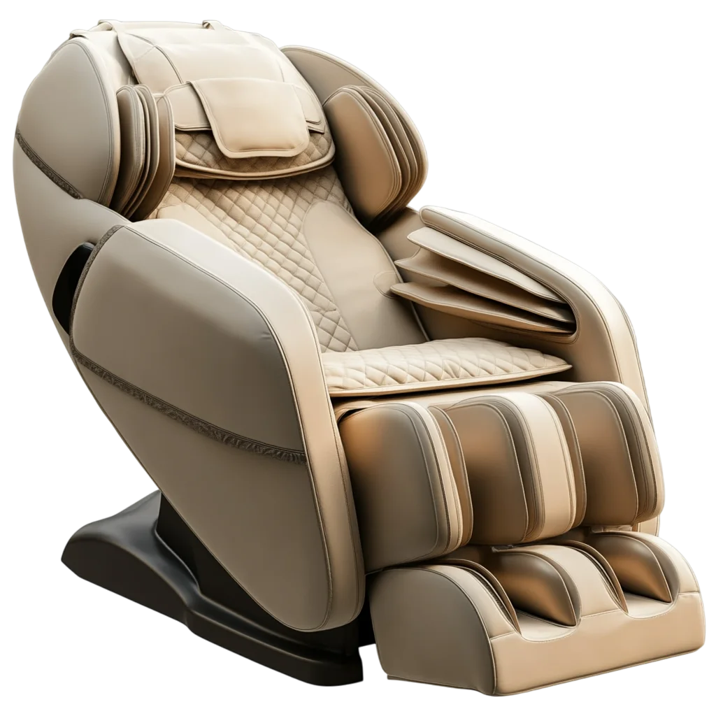 Beige Quilted Massage Chair Free PNG