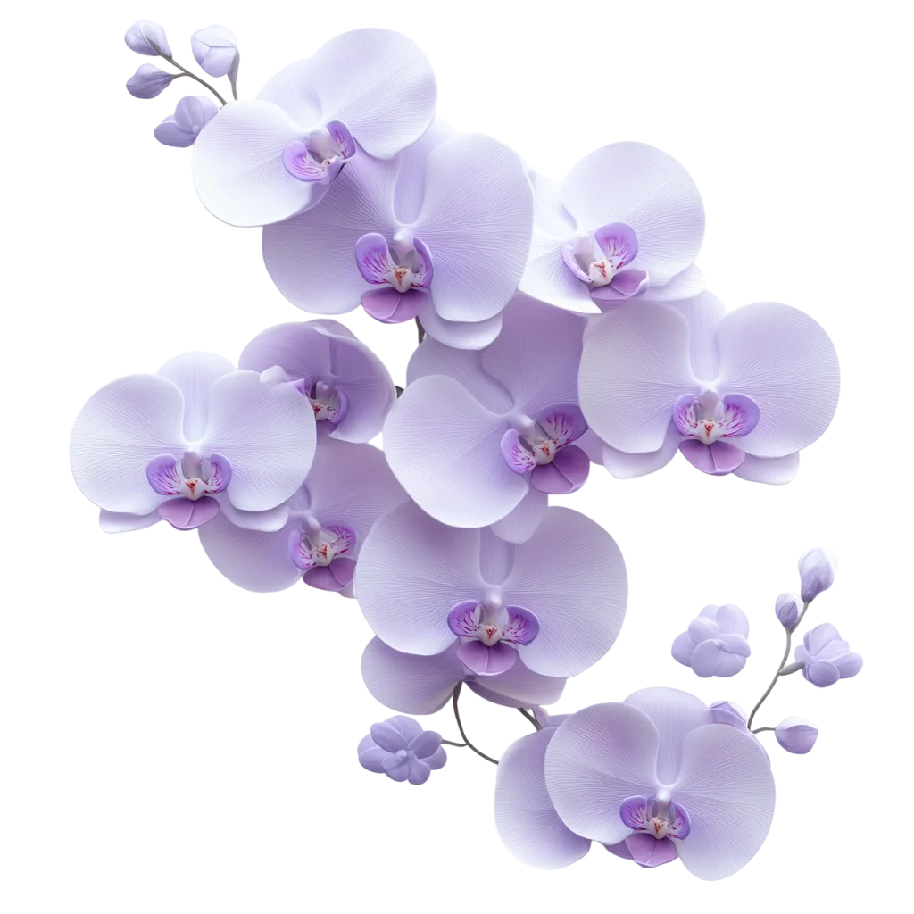 Pale Lavender Phalaenopsis Orchid Spray Free PNG
