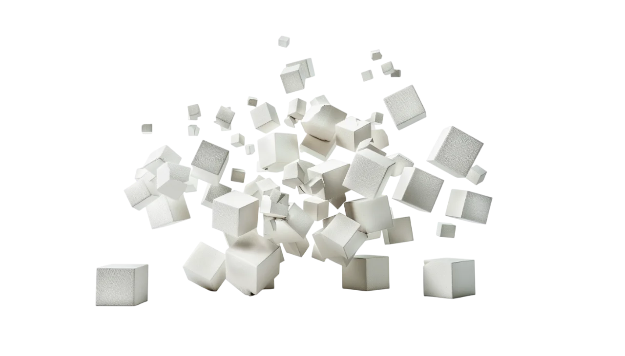 Floating White Cubes Free PNG