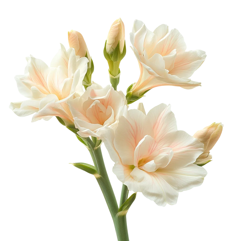 Pale Peach Gladiolus Flowers Free PNG