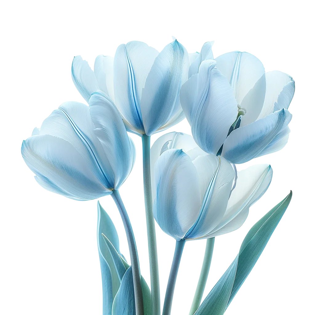 Pale Blue Tulip Bouquet Free PNG